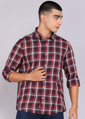 KILLER Men Checkered Casual Maroon Shirt