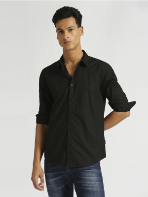 Pepe Jeans Men Solid Casual Black Shirt