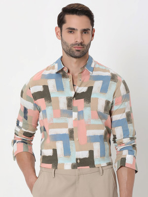 MUFTI Men Geometric Print Casual Multicolor Shirt
