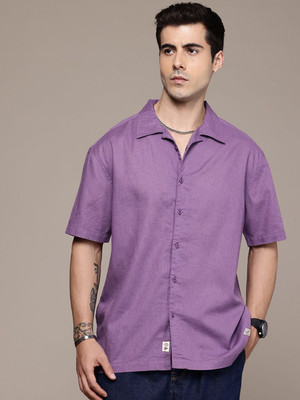 Roadster Men Solid Casual Purple Shirt