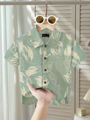 RUSTICRAGA Boys Printed Wedding Green Shirt