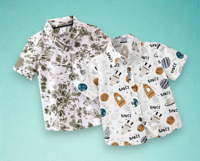 RAVYA TRENDZ Boys Printed Casual Multicolor Shirt