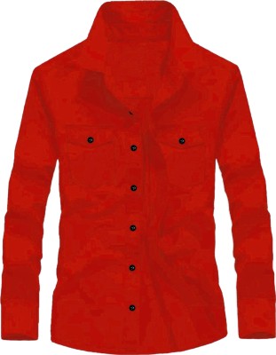 Troonpair Men Solid Casual Red Shirt