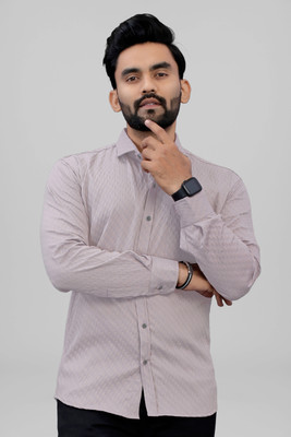 SAKARMAA Men Self Design Casual Purple Shirt