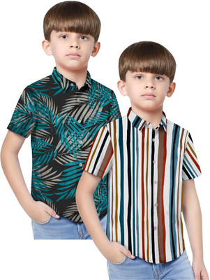 sakthi Boys Printed Casual Multicolor Shirt(Pack of 2)