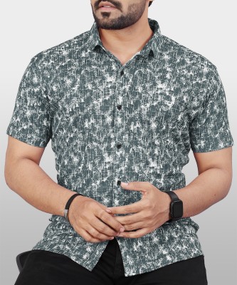 VeBNoR Men Printed Casual Grey Shirt