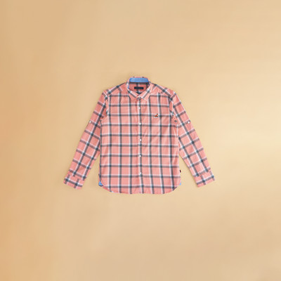 Pantaloons Junior Boys Checkered Casual Pink Shirt