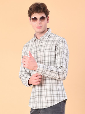 V-MART Men Checkered Casual Brown Shirt