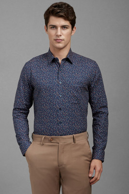 LOUIS PHILIPPE Men Printed Formal Dark Blue Shirt