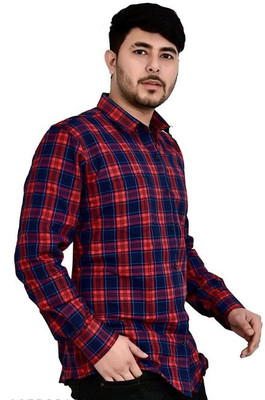Shreyash Trend Men Solid Casual Dark Blue, Pink Shirt