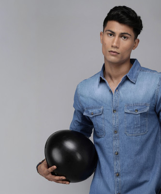 Roadster Men Floral Print Casual Blue Shirt