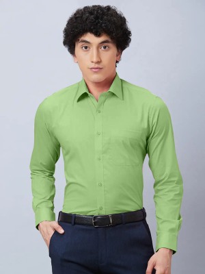 Janmangal Creation Men Solid Formal Light Green Shirt