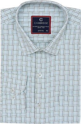 Cambridge Store Men Checkered Formal Green Shirt