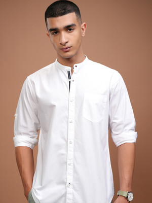 HIGHLANDER Men Solid Casual White Shirt