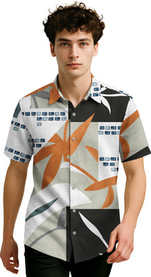 Bullmer Men Printed Casual Green Shirt