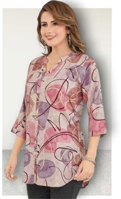 KALLAXI Women Printed Casual Multicolor Shirt