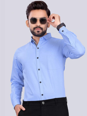 Moda Rapido Men Solid Formal Dark Blue Shirt