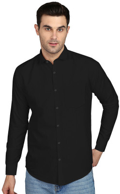 NOIL Men Solid Casual Black Shirt