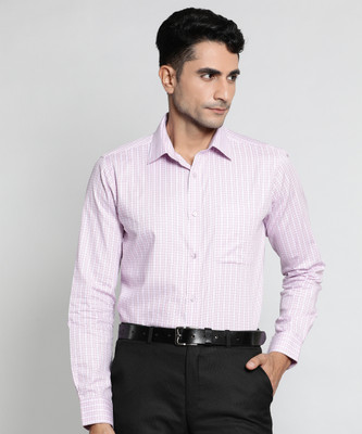 Raymond Men Checkered Formal Purple Shirt