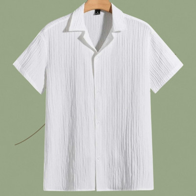 Look Trendy Men Self Design Casual White Shirt