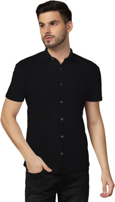 tfurnish Men Solid Casual Black Shirt