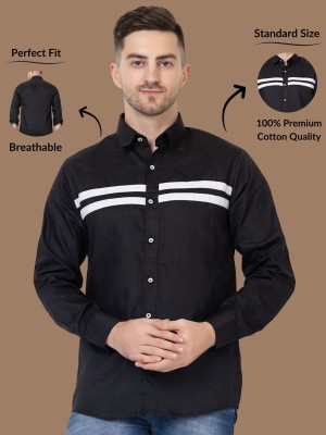 Modernity Men Checkered Casual Black Shirt