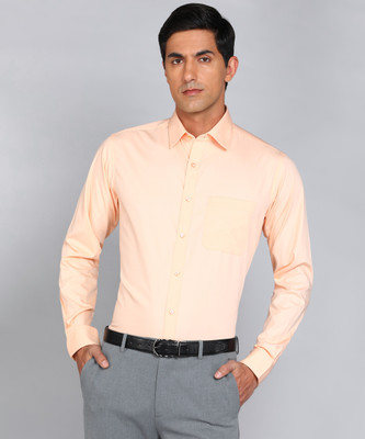 Raymond Men Solid Formal Orange Shirt