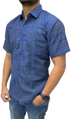 Klothents Men Self Design Casual Blue Shirt