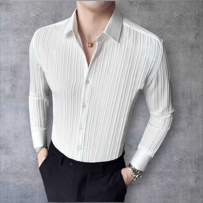 SHIVAY TRENDS Men Self Design Casual White Shirt