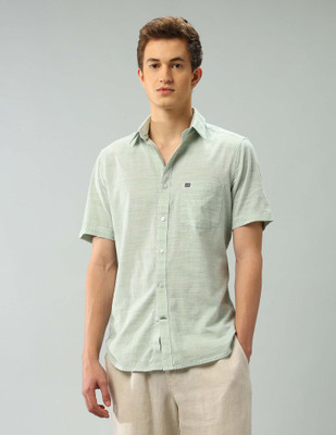 Arrow Sport Men Self Design Casual Green Shirt