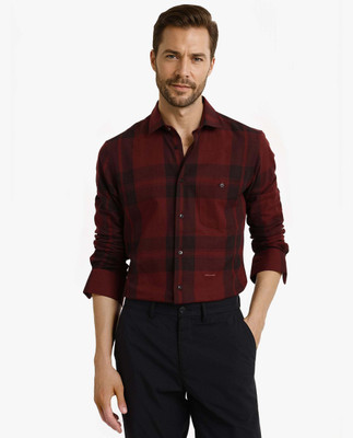 RARE RABBIT Men Checkered Casual Red Shirt