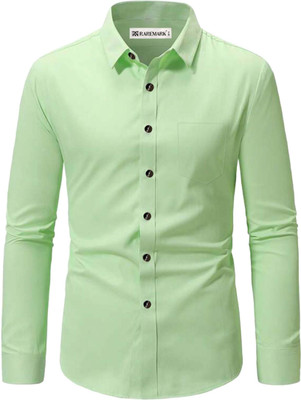 RAREMARK Men Solid Casual Light Green Shirt