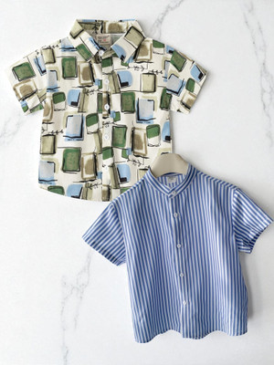 KIDOOZA Boys Printed, Striped Casual Multicolor Shirt