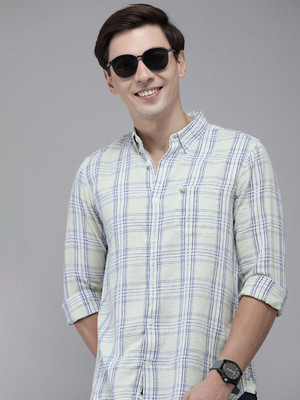 THE BEAR HOUSE Men Checkered Casual Blue, Light Blue Shirt