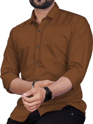 Vida Loca Men Solid Casual Brown Shirt