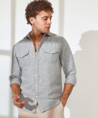 CAMPUS SUTRA Men Checkered Casual Grey Shirt