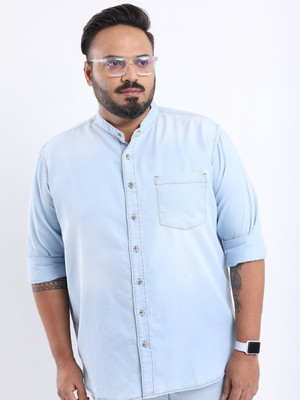 HIGHLANDER Men Solid Casual Light Blue Shirt