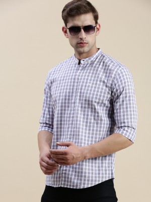 Showoff Men Checkered Casual Purple Shirt