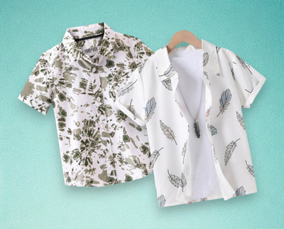 RAVYA TRENDZ Boys Printed Casual Multicolor Shirt