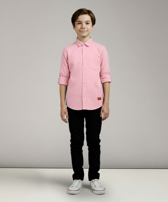 KILLER Boys Solid Casual Pink Shirt
