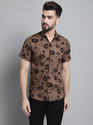 JAINISH Men Printed Casual Brown Shirt