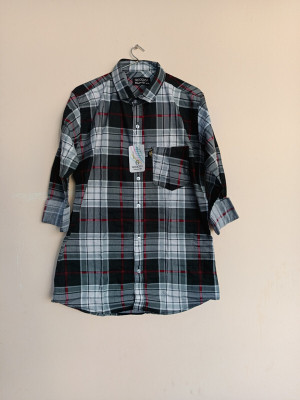 Goodza Men Solid Casual Black, Multicolor Shirt