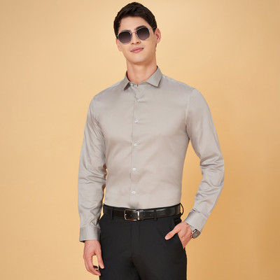 Byford by Pantaloons Men Solid Party Grey Shirt