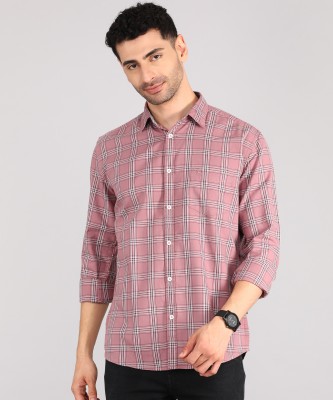 PARX Men Checkered Casual Brown Shirt