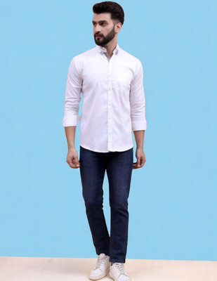 LAXMI TRENDING Men Solid Casual White Shirt