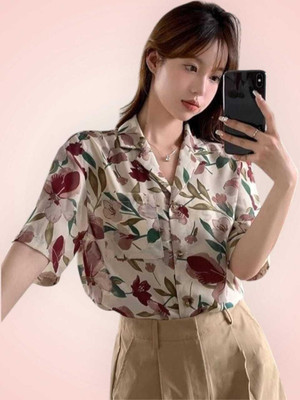 KALLAXI Women Printed Casual Multicolor Shirt