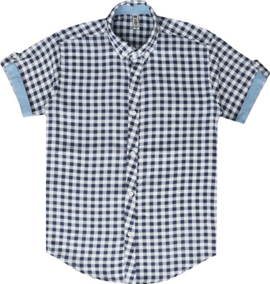 Cay Boys Checkered Casual Dark Blue Shirt