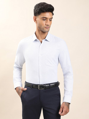 TURTLE Men Self Design Formal Light Blue Shirt