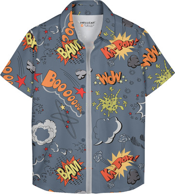 Hellcat Boys Printed Casual Grey Shirt