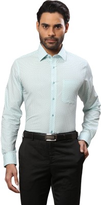 Raymond Men Printed Formal Green Shirt